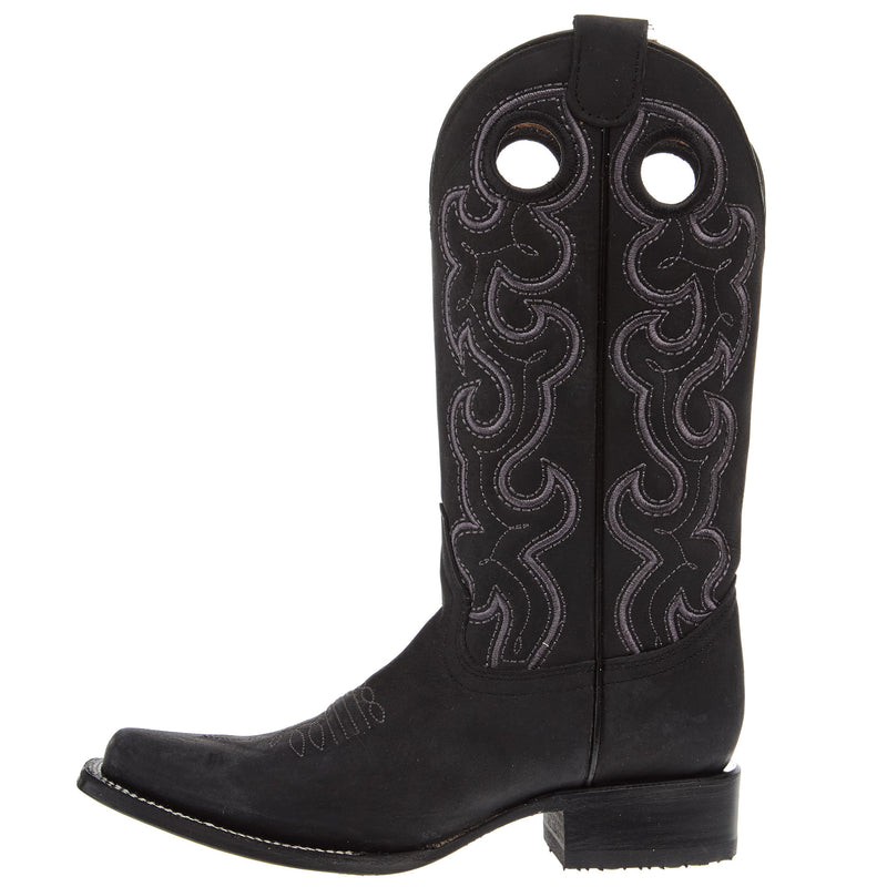 Circle G Women`s Black Embroidered Cut Out 11in Top Boot