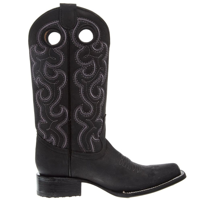 Circle G Women`s Black Embroidered Cut Out 11in Top Boot