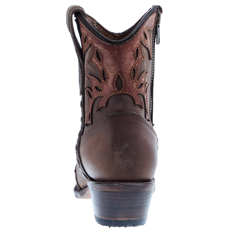 Circle G Boots Womens Cognac and Tobacco Embroidered Zipper Boot