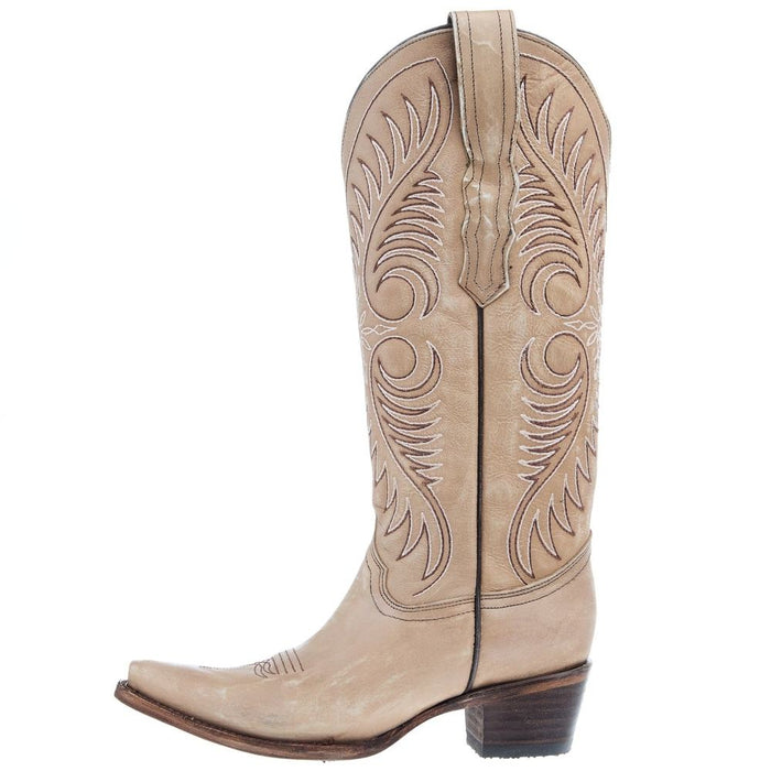 Circle G Women`s Sand Embroidered 14In Top Boot