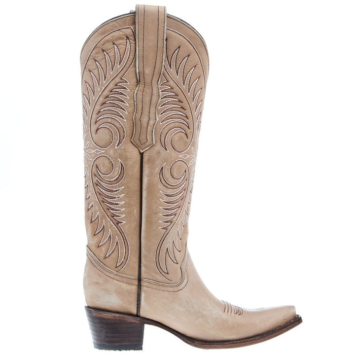 Circle G Women`s Sand Embroidered 14In Top Boot