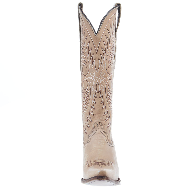Circle G Women`s Sand Embroidered 14In Top Boot