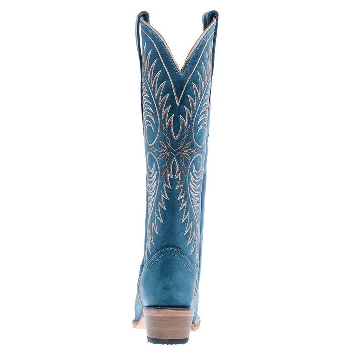 Circle G Women`s Distressed Blue Embroidered 14In Top Boot