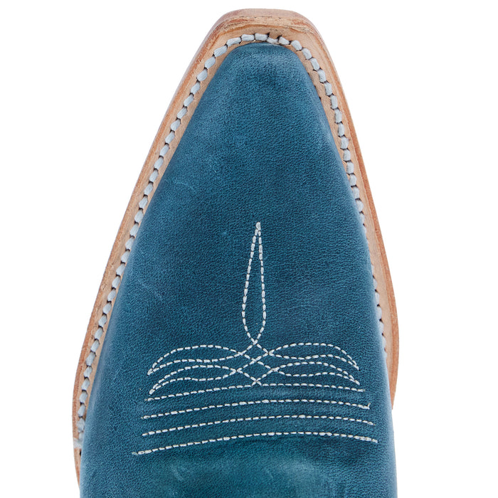Circle G Women`s Distressed Blue Embroidered 14In Top Boot