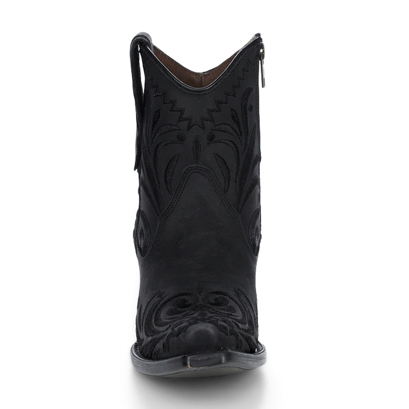Circle G Women`s Black Embroidered Ankle Bootie