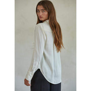 By Together Apparel Women's Ivory Sleek and Chic Top