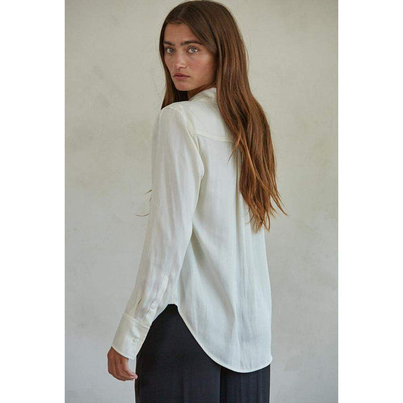 By Together Apparel Women's Ivory Sleek and Chic Top