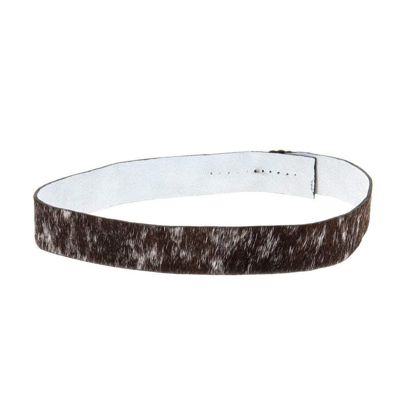Austin Accent Inc. Brown Hair On Hide Hat Band with Oval Concho