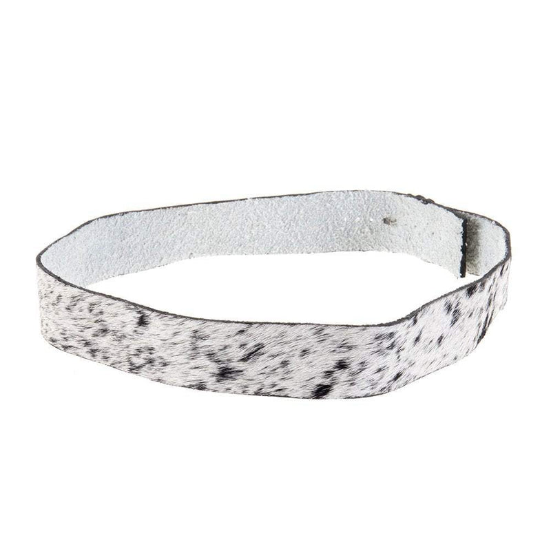 Austin Accent Inc. Black and White Hair On Hat Band with Oval Concho