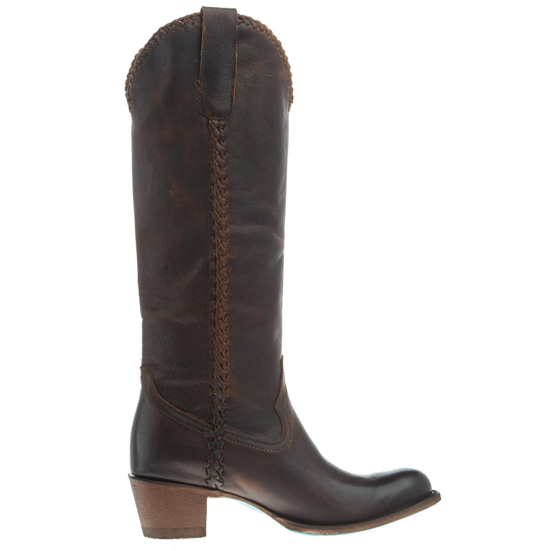 Lane Boots Women's Plain Jane Cognac 15in. Top Round Toe Boot