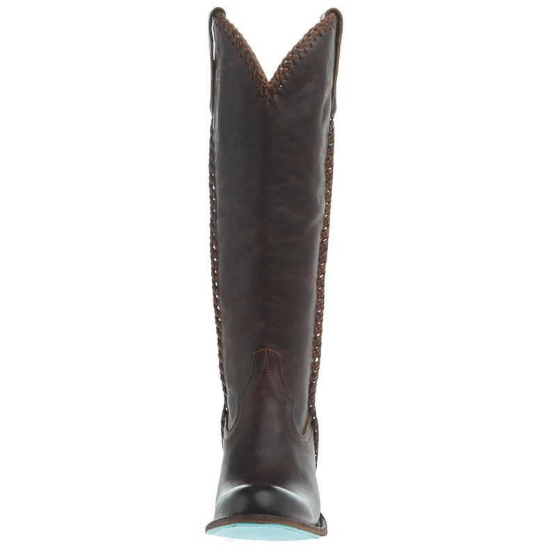 Lane Boots Women's Plain Jane Cognac 15in. Top Round Toe Boot