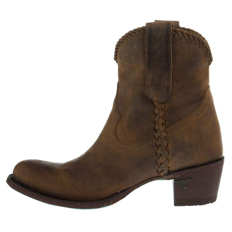 Lane Boots Women's Plain Jane Shortie Brown Round Toe Bootie
