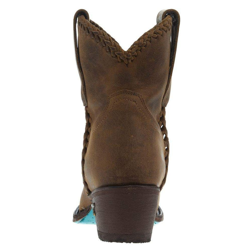 Lane Boots Women's Plain Jane Shortie Brown Round Toe Bootie