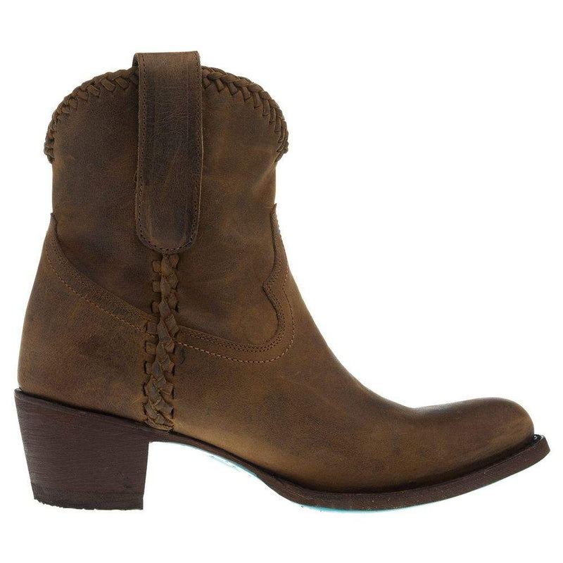 Lane Boots Women's Plain Jane Shortie Brown Round Toe Bootie