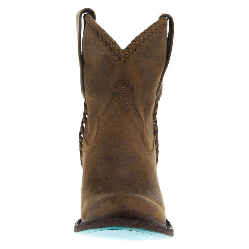 Lane Boots Women's Plain Jane Shortie Brown Round Toe Bootie