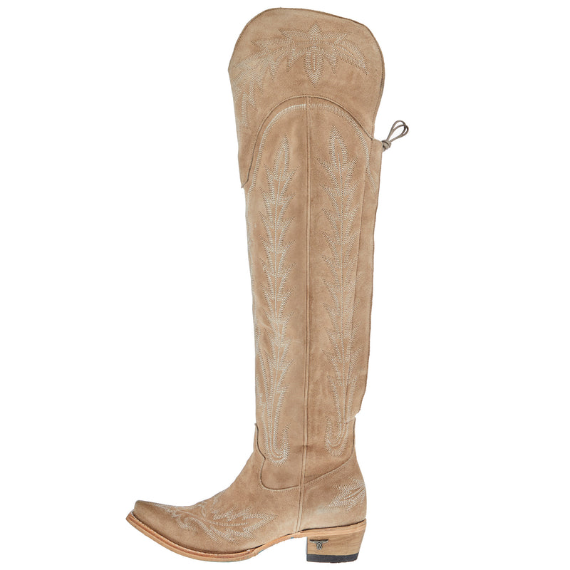 Lane Boots Women's Lexington OTK Tan Latte Suede 23 In Top Cowgirl Boot