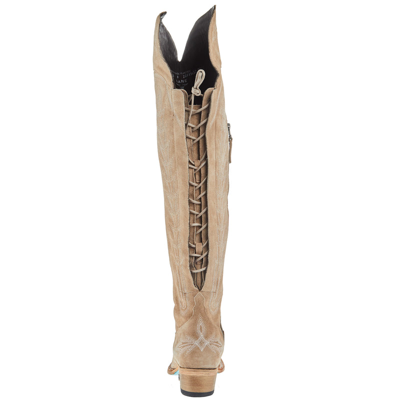 Lane Boots Women's Lexington OTK Tan Latte Suede 23 In Top Cowgirl Boot