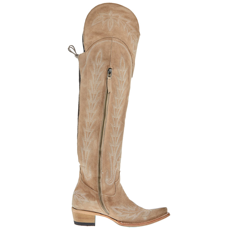 Lane Boots Women's Lexington OTK Tan Latte Suede 23 In Top Cowgirl Boot