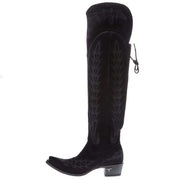 Lane Boots Women's Lexington OTK Black Suede 23 In Top Cowgirl Boot