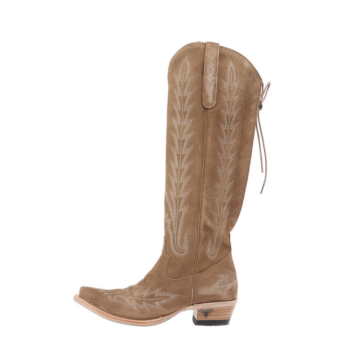 Lane Women's Lexington Knee High Corset Latte Suede Boot