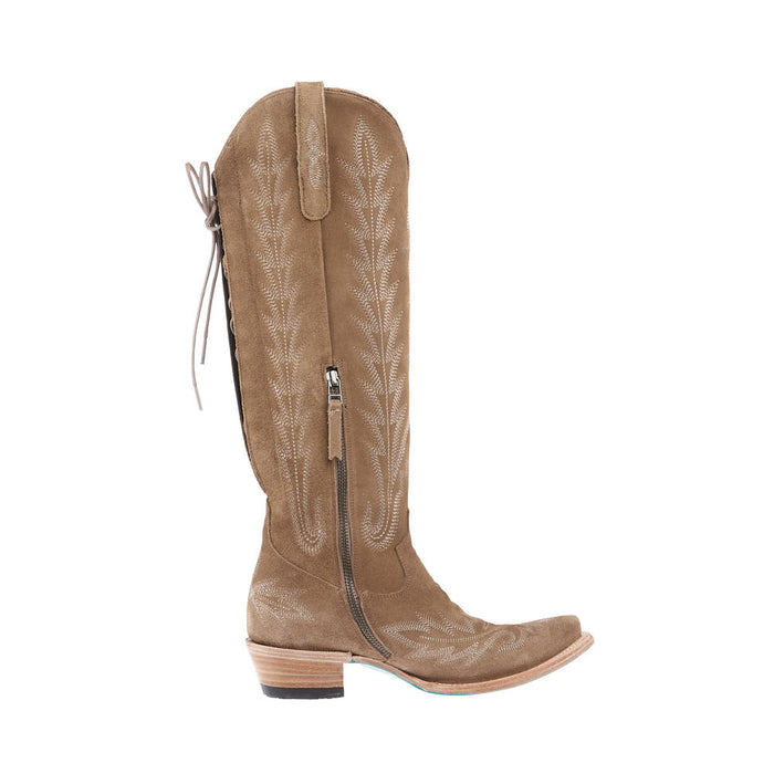 Lane Women's Lexington Knee High Corset Latte Suede Boot