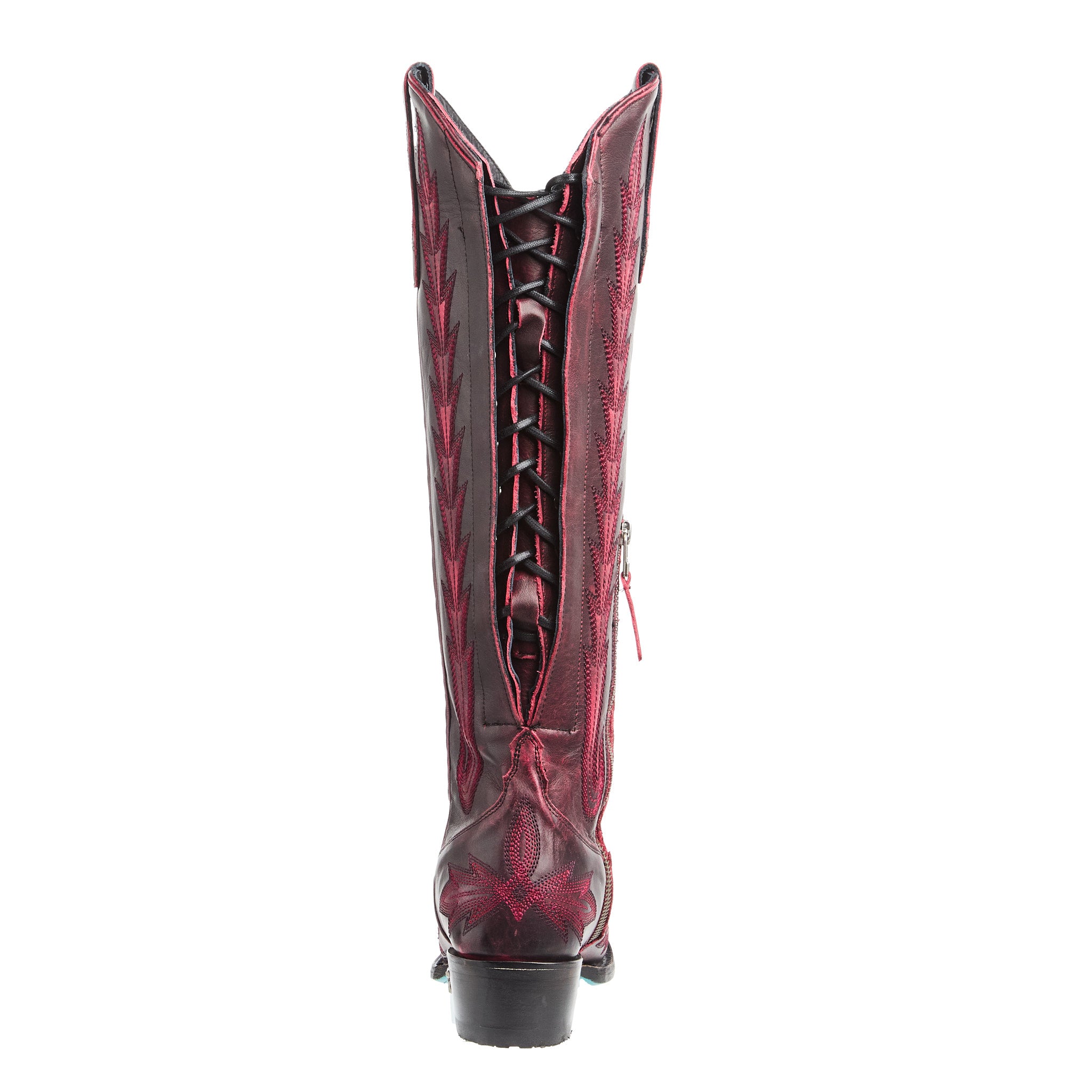 Bottes Western Lucchese Teju Lézard Noir Cerise - Pointure 6.5 B - Occasion Très Bon état
