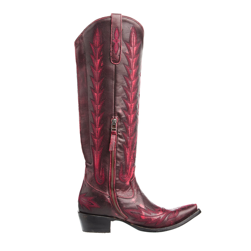 Lane Women`s Black Cherry Lexington Knee High Boot