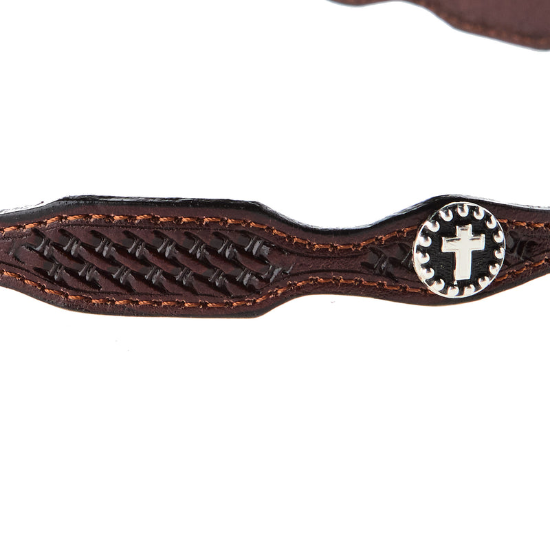 Austin Accent Inc. Brown Tapered Cross Concho Leather Hat Band