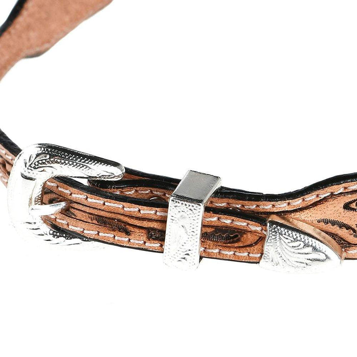 Austin Accent Inc. Natural Leather Scroll W/Buckle Hat Band