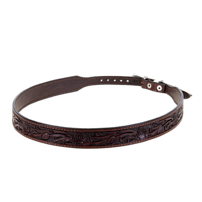 Austin Accent Inc. Brown Leather Rose Tooled Hat Band