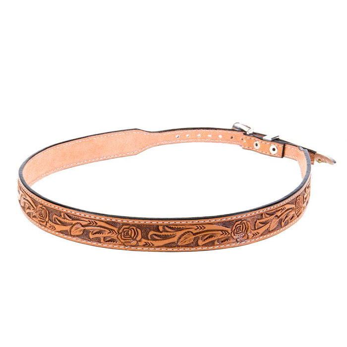 Austin Accent Inc. Natural Leather Rose Tooled Hat Band