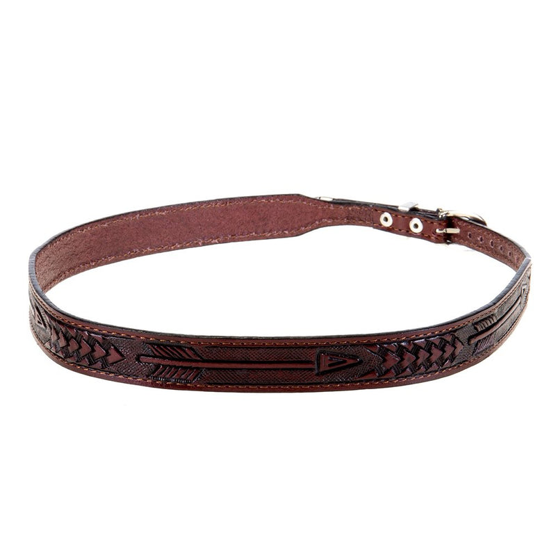 Austin Accent Inc. Brown Leather Arrow Tooled Hat Band