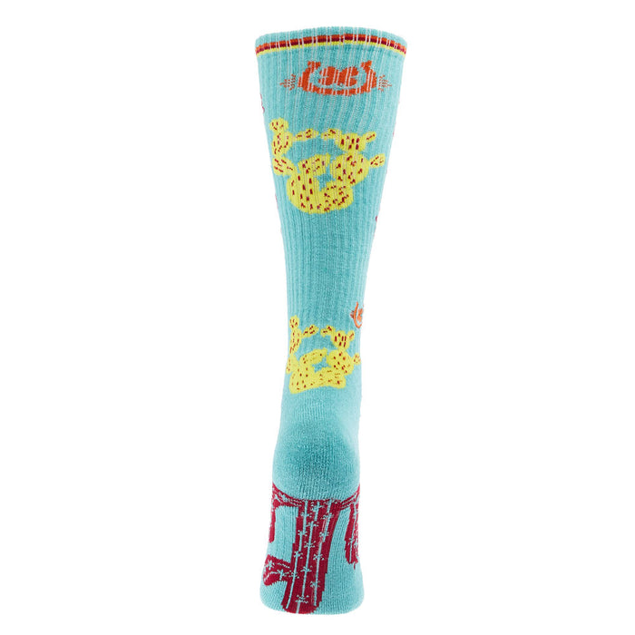 Lucky Chuck Take the Risk Turquoise Performance Crew Socks OSFM