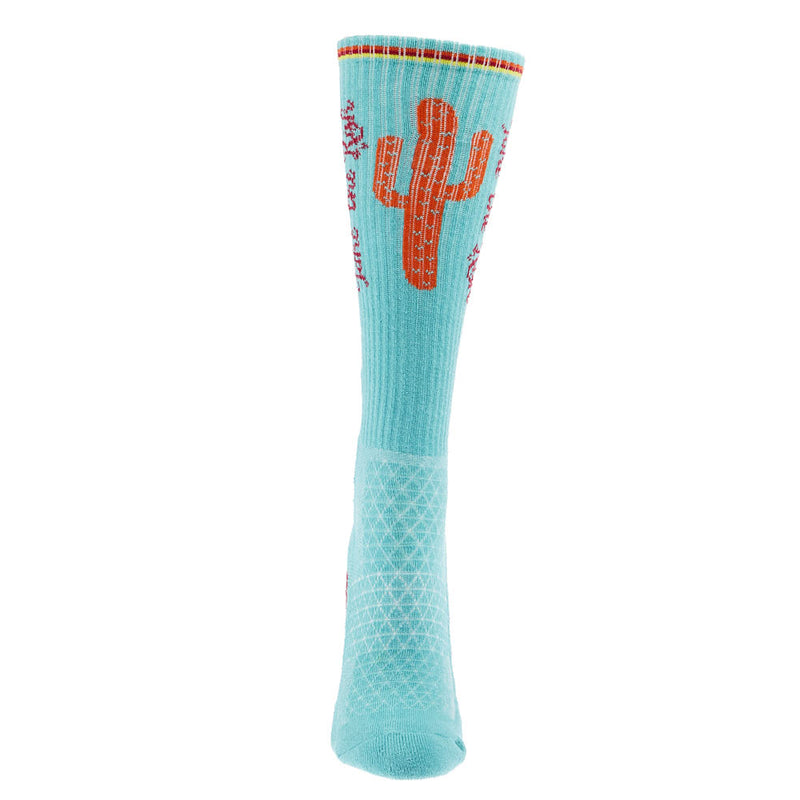 Lucky Chuck Take the Risk Turquoise Performance Crew Socks OSFM