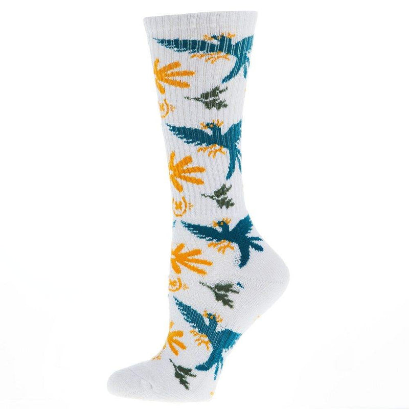 Lucky Chuck Bird White Performance Crew Sock