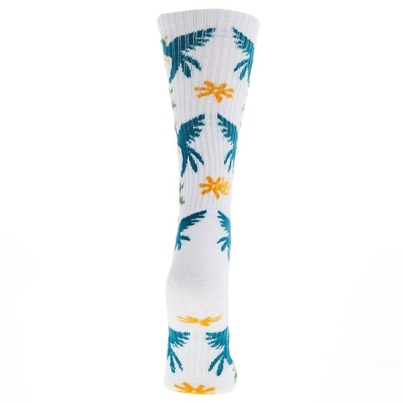 Lucky Chuck Bird White Performance Crew Sock