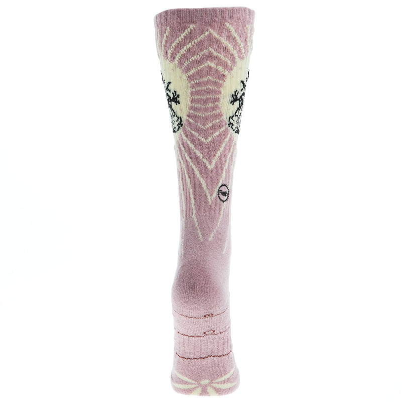 Lucky Chuck Fringe Bucking Dusty Pink Performance Crew Sock