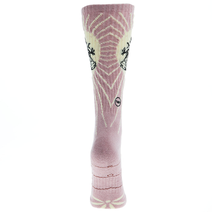 Lucky Chuck Fringe Bucking Dusty Pink Performance Crew Sock