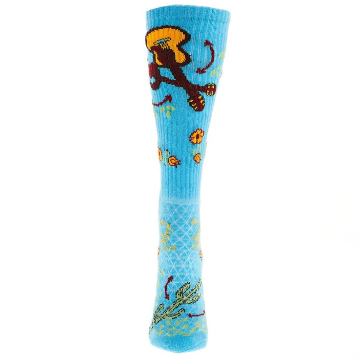 Lucky Chuck Fringe Nudie Turquoise Performance Crew Sock