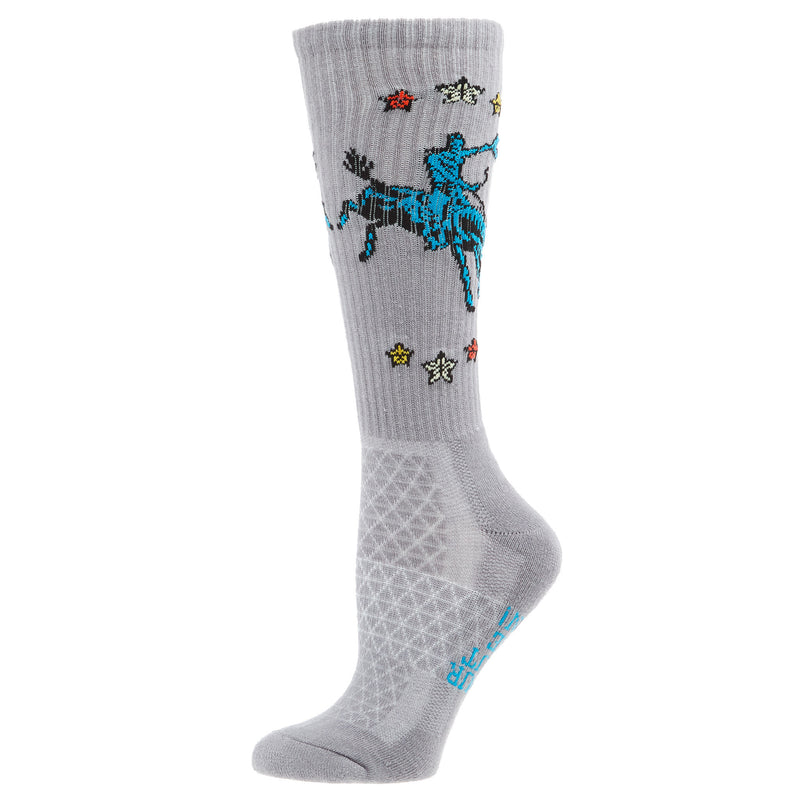 Lucky Chuck Long Live Grey Performance Crew Socks OSFM