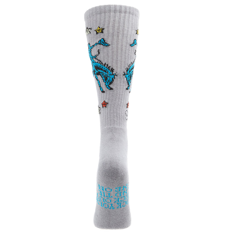 Lucky Chuck Long Live Grey Performance Crew Socks OSFM