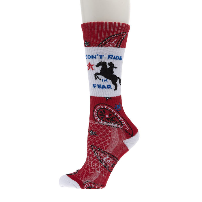 Lucky Chuck Women's Don't Ride Fear Red Performance Socks