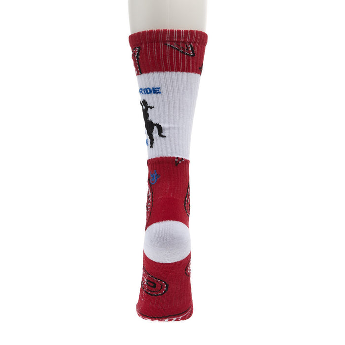 Lucky Chuck Women's Don't Ride Fear Red Performance Socks