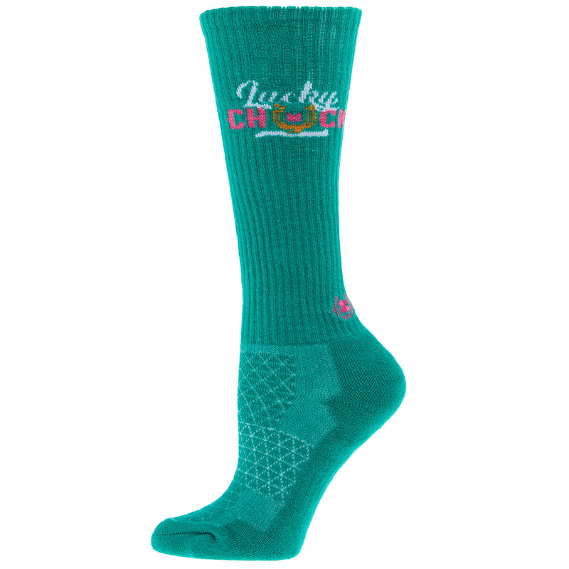 Lucky Chuck Logo Performance Crew Socks OSFM