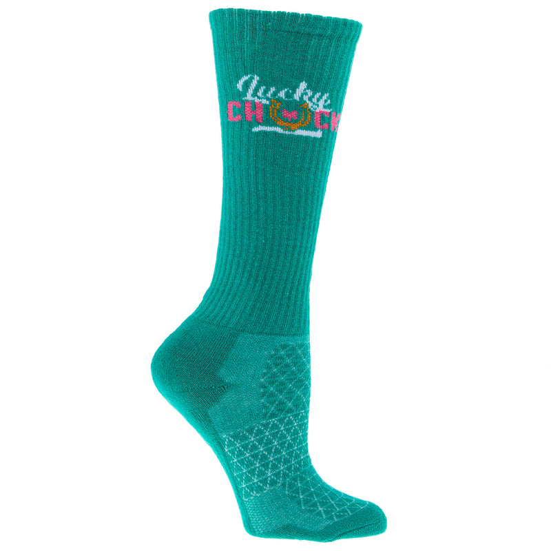 Lucky Chuck Logo Performance Crew Socks OSFM