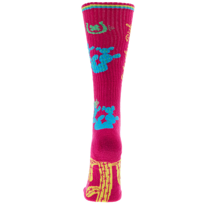 Lucky Chuck Take The Risk Hot Pink Performance Crew Socks OSFM