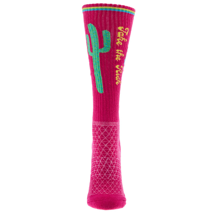 Lucky Chuck Take The Risk Hot Pink Performance Crew Socks OSFM
