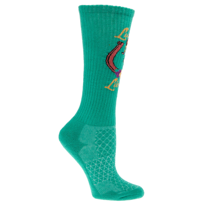 Lucky Chuck Island Cowgirl Teal Performance Crew Socks OSFM