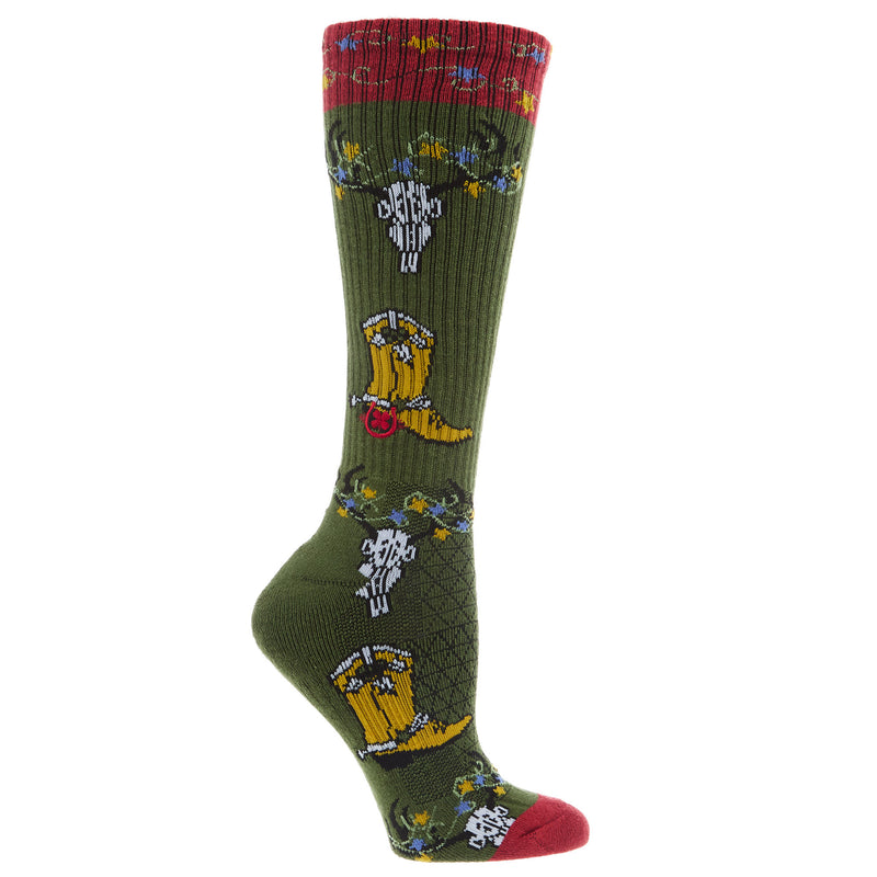 Lucky Chuck Get a Little Western Performance Crew Socks OSFM
