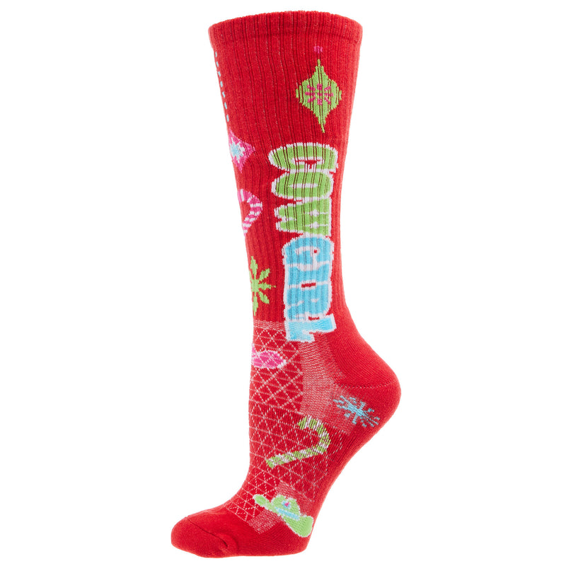 Lucky Chuck Cowgirl Christmas Performance Crew Socks OSFM